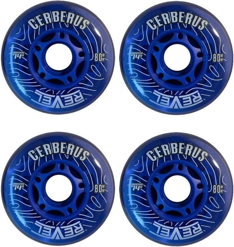Revel Blue Indoor X-Soft 74A Roller Inline Hockey Wheels - 59mm, 68mm, 72mm, 76mm & 80mm Hi-Lo